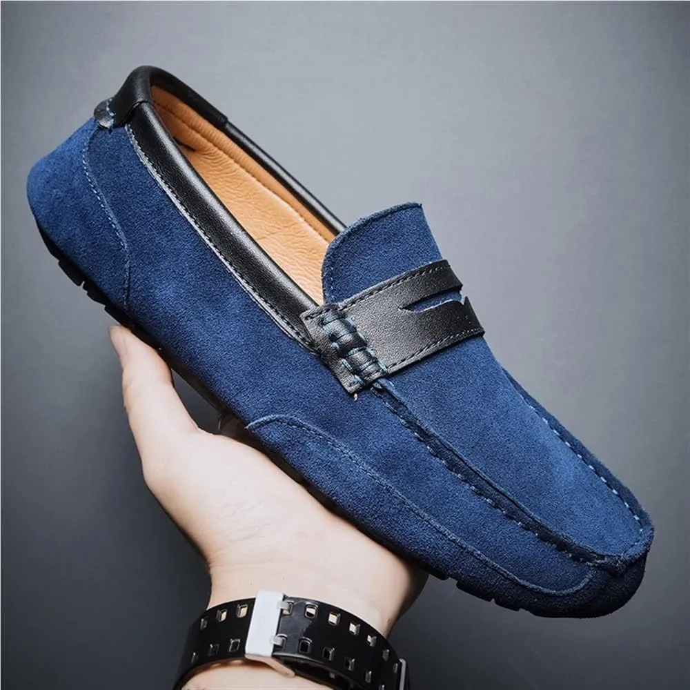 Mens Loafers Lightweight Round Toe Flexible Sole Party Shoes for Business Casual Office Work Slip On