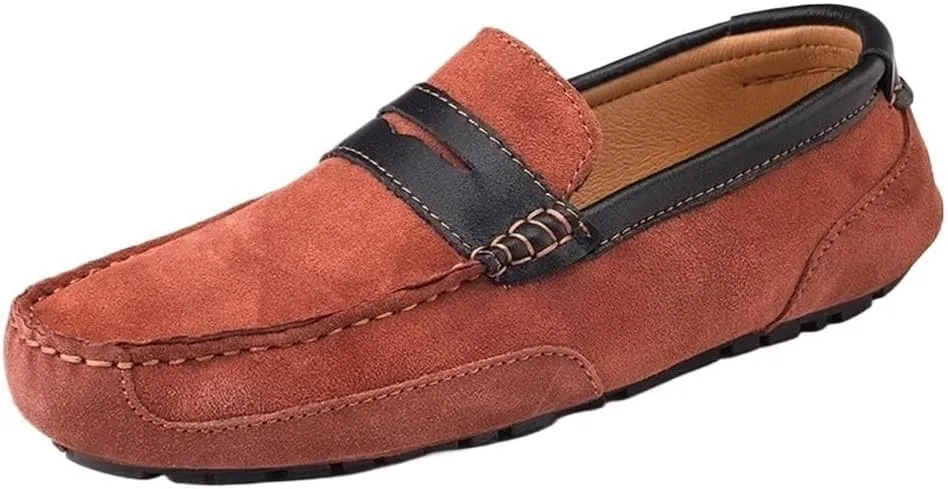 Mens Loafers Lightweight Round Toe Flexible Sole Party Shoes for Business Casual Office Work Slip On