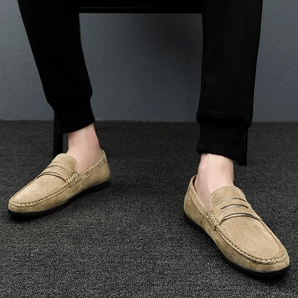 Men's Loafers Lightweight Simple Penny Loafers Leather Slip Resistant Flexible Lightweight Party Slip-on