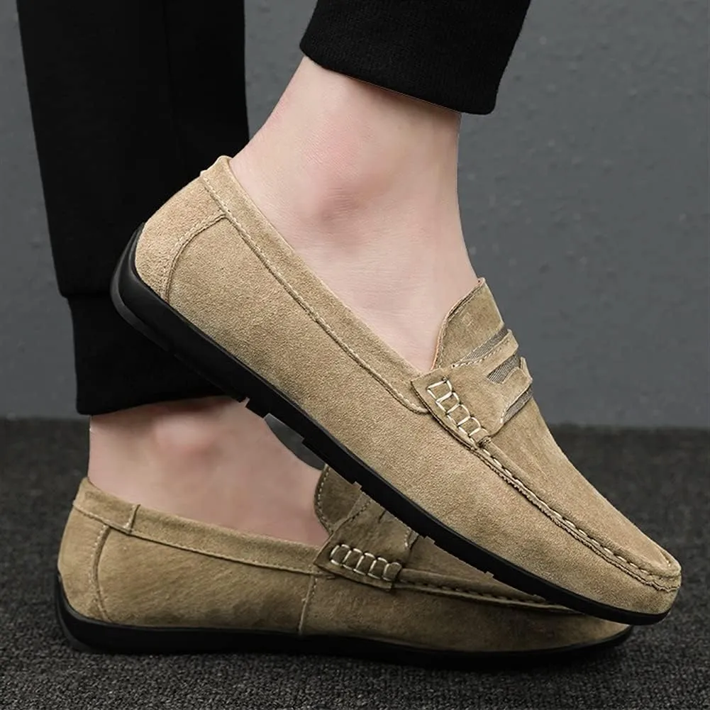 Men's Loafers Lightweight Simple Penny Loafers Leather Slip Resistant Flexible Lightweight Party Slip-on