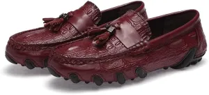 Men's Loafers PU Leather Tassel Penny Loafers Flexible Flat Heel Lightweight Classic Slip-on