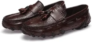 Men's Loafers PU Leather Tassel Penny Loafers Flexible Flat Heel Lightweight Classic Slip-on