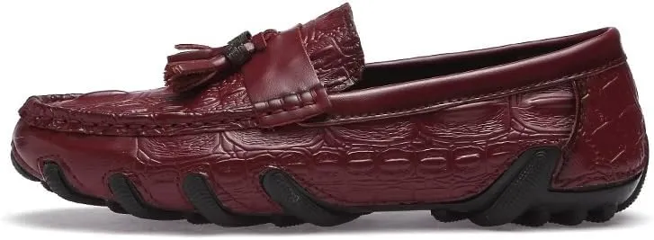 Men's Loafers PU Leather Tassel Penny Loafers Flexible Flat Heel Lightweight Classic Slip-on