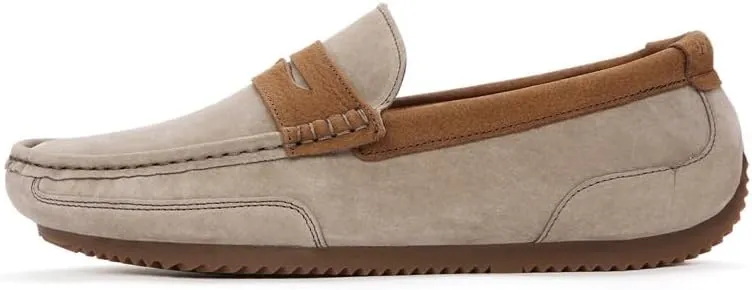 Men's Loafers Round Toe PU Leather Patchwork Suede Vamp Penny Loafers Flat Heel Flexible Slip Resistant Prom Fashion Slip-on
