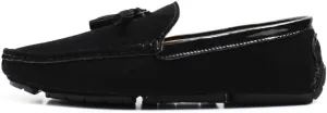 Men's Loafers Round Toe Vegan Suede Leather Driving Loafers with Tassel Comfortable Lightweight Flexible Outdoor Slip-ons