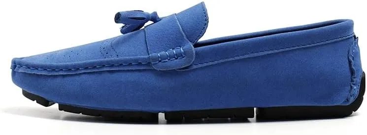Mens Loafers Shoe Nubuck Leather Tassel Penny Driving Loafers Flexible Flat Heel Resistant Wedding Slip On