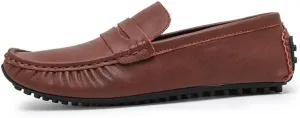 Mens Loafers Shoe Solid Color Leather Penny Driving Loafers Flat Heel Lightweight Flexible Outdoor Prom Slip On