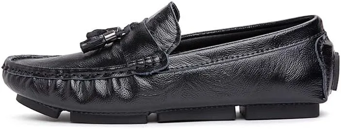 Mens Loafers Shoe Square Toe with Tassel Moccasins Driving Loafers Resistant Comfortable Flexible Casual Slip On