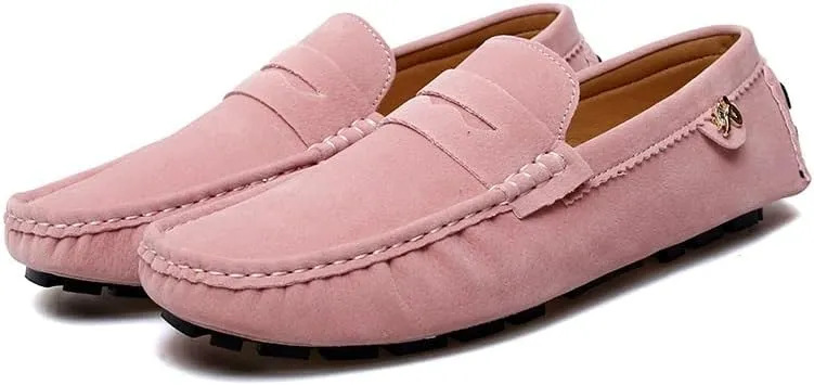 Men's Loafers Shoes Round Toe Suede Vamp Penny Driving Loafers Lightweight Comfortable Flexible Prom Party Slip-ons