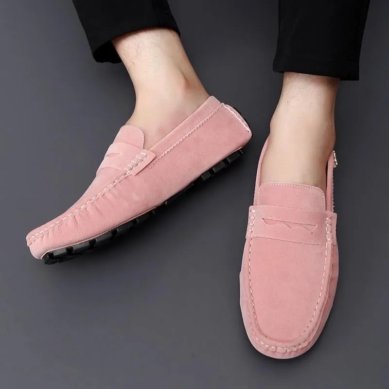 Men's Loafers Shoes Round Toe Suede Vamp Penny Driving Loafers Lightweight Comfortable Flexible Prom Party Slip-ons