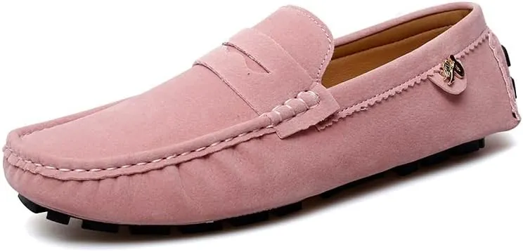 Men's Loafers Shoes Round Toe Suede Vamp Penny Driving Loafers Lightweight Comfortable Flexible Prom Party Slip-ons