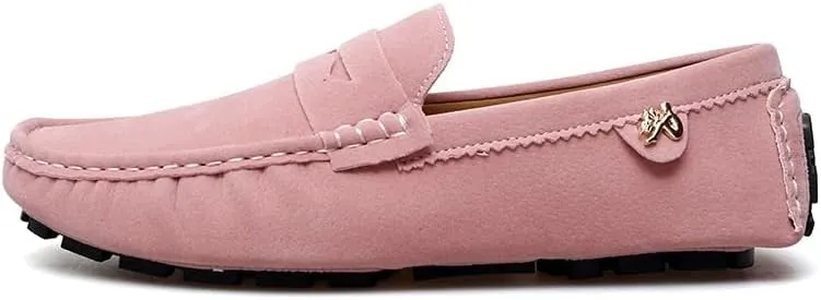 Men's Loafers Shoes Round Toe Suede Vamp Penny Driving Loafers Lightweight Comfortable Flexible Prom Party Slip-ons