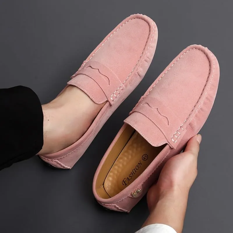 Men's Loafers Shoes Round Toe Suede Vamp Penny Driving Loafers Lightweight Comfortable Flexible Prom Party Slip-ons