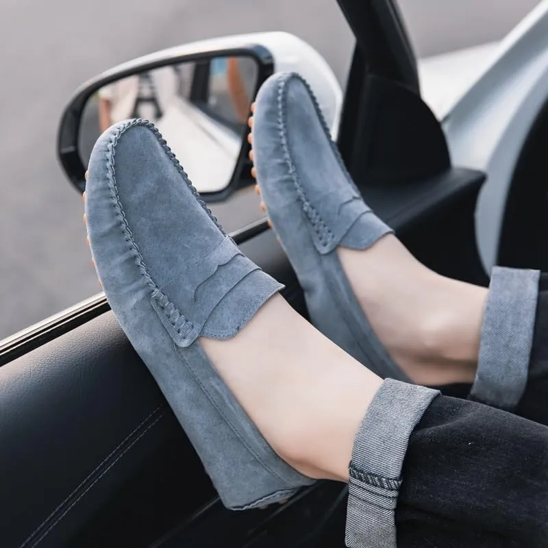 Men's Loafers Shoes Round Toe Suede Vamp Penny Driving Loafers Moc Shoes Resistant Lightweight Flexible Party Prom Slip On