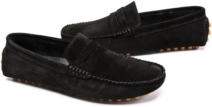 Men's Loafers Shoes Round Toe Suede Vamp Penny Driving Loafers Moc Shoes Resistant Lightweight Flexible Party Prom Slip On