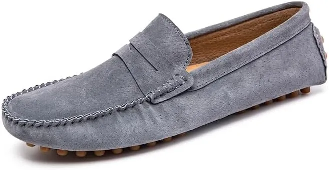 Men's Loafers Shoes Round Toe Suede Vamp Penny Driving Loafers Moc Shoes Resistant Lightweight Flexible Party Prom Slip On