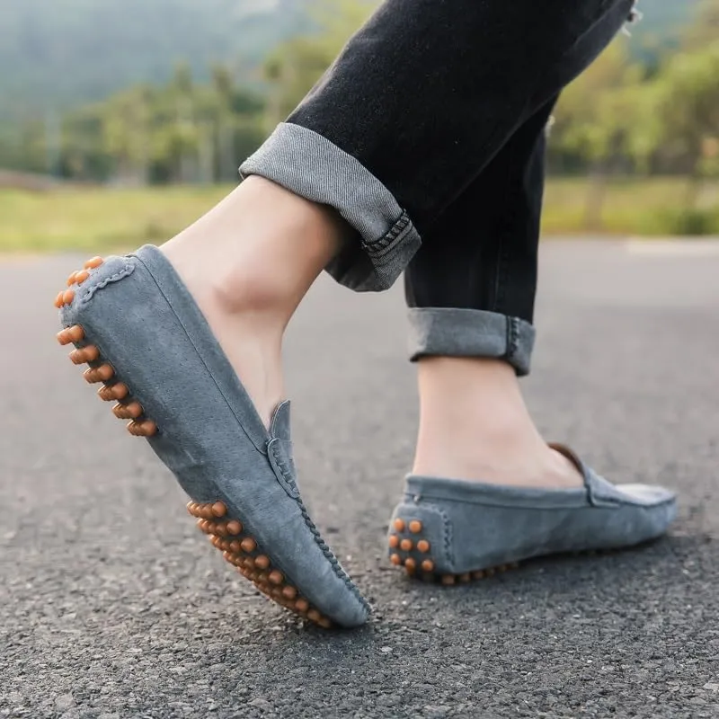 Men's Loafers Shoes Round Toe Suede Vamp Penny Driving Loafers Moc Shoes Resistant Lightweight Flexible Party Prom Slip On