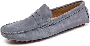 Men's Loafers Shoes Round Toe Suede Vamp Penny Driving Loafers Moc Shoes Resistant Lightweight Flexible Party Prom Slip On