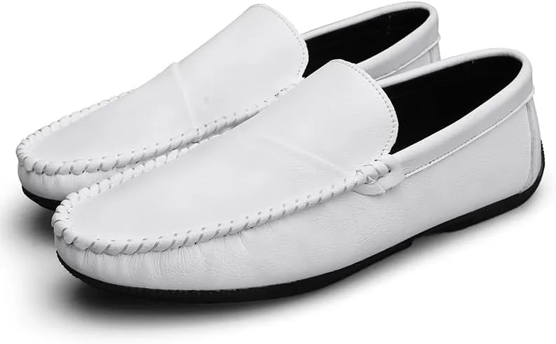 Men's Loafers Shoes Round Toe Vegan Leather Driving Loafers Lightweight Flexible Slip Resistant Outdoor Party Slip-on