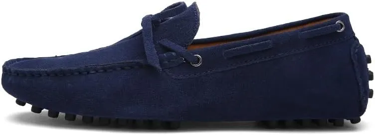 Men's Loafers Shoes Square Toe Nubuck Leather Moccasins Driving Loafers Flexible Anti-Slip Lightweight Wedding Party Slip On