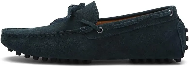 Men's Loafers Shoes Square Toe Nubuck Leather Moccasins Driving Loafers Flexible Anti-Slip Lightweight Wedding Party Slip On