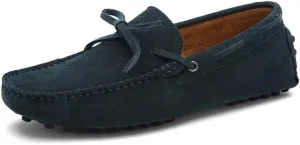 Men's Loafers Shoes Square Toe Nubuck Leather Moccasins Driving Loafers Flexible Anti-Slip Lightweight Wedding Party Slip On