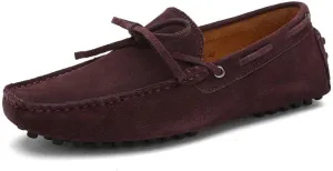 Men's Loafers Shoes Square Toe Nubuck Leather Moccasins Driving Loafers Flexible Anti-Slip Lightweight Wedding Party Slip On