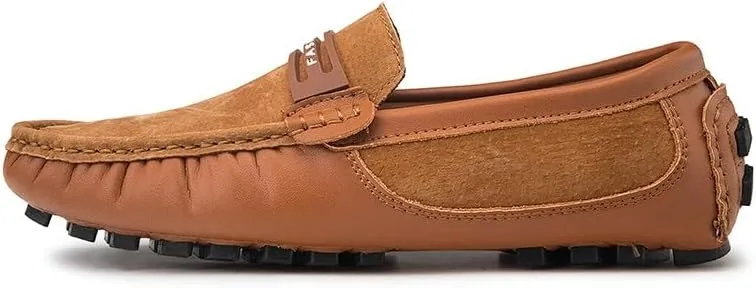 Men's Loafers Shoes Suede Vamp Penny Moccasins Driving Style Loafer Comfortable Flat Heel Flexible Fashion Casual Slip On