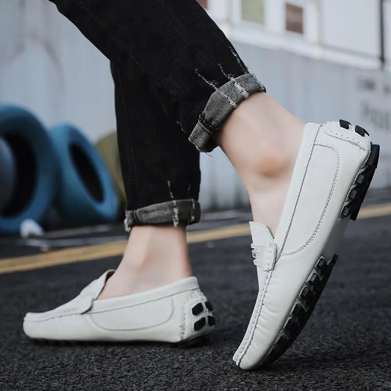 Men's Loafers Shoes Suede Vamp Penny Moccasins Driving Style Loafer Comfortable Flat Heel Flexible Fashion Casual Slip On