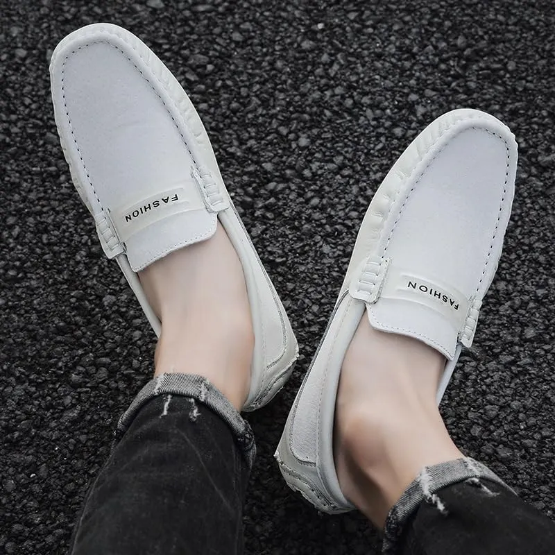 Men's Loafers Shoes Suede Vamp Penny Moccasins Driving Style Loafer Comfortable Flat Heel Flexible Fashion Casual Slip On