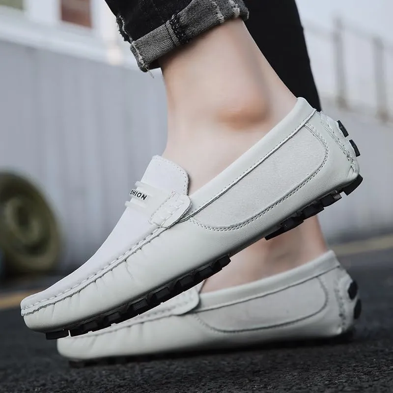 Men's Loafers Shoes Suede Vamp Penny Moccasins Driving Style Loafer Comfortable Flat Heel Flexible Fashion Casual Slip On