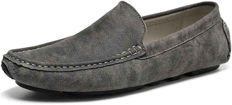 Mens Loafers Vegan Leather Driving Loafers Resistant Anti-Slip Flexible Casual Slip On