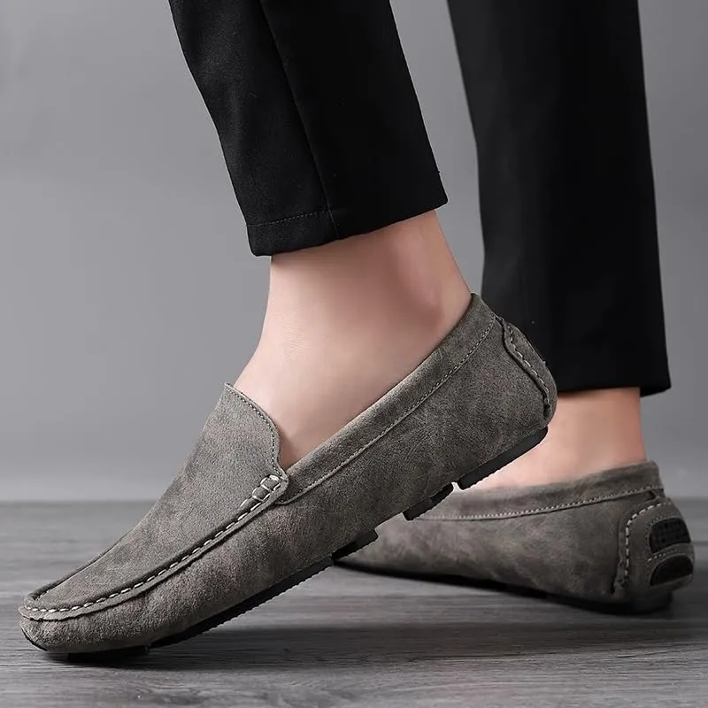 Mens Loafers Vegan Leather Driving Loafers Resistant Anti-Slip Flexible Casual Slip On