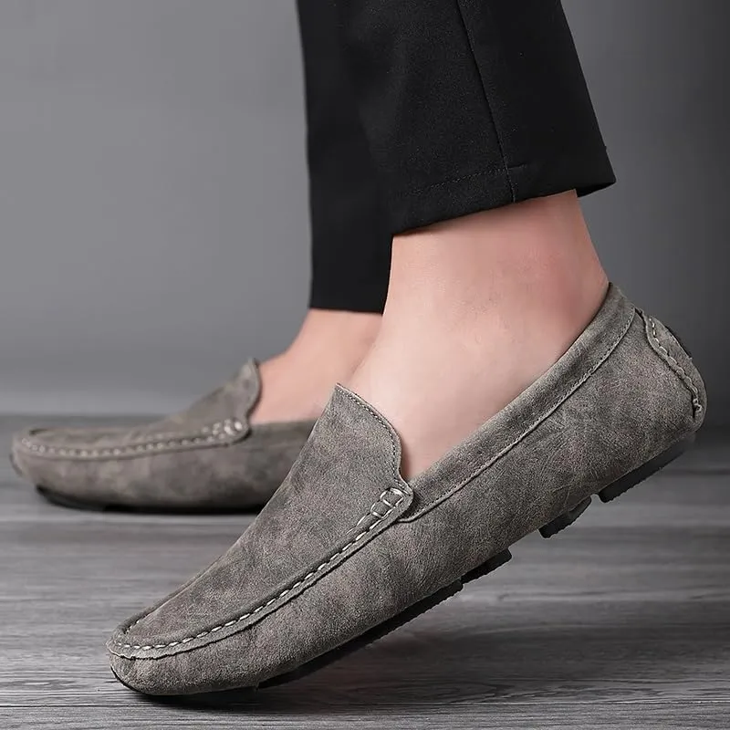 Mens Loafers Vegan Leather Driving Loafers Resistant Anti-Slip Flexible Casual Slip On