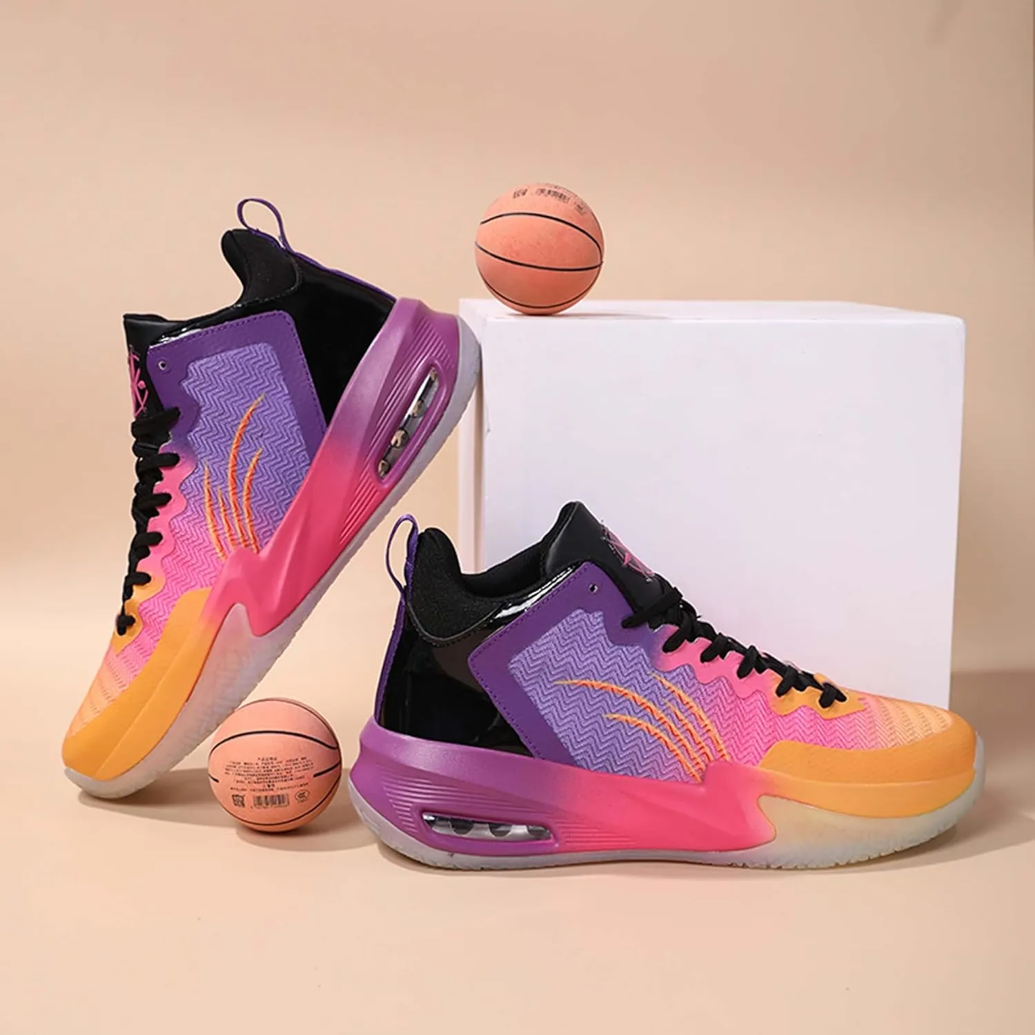 Men's Professional Basketball Shoes Indoor and Outdoor Non-Slip Cushioning Match Training Shoes Teenagers Breathable Running Shoes Women's Fashion Tennis Sneakers
