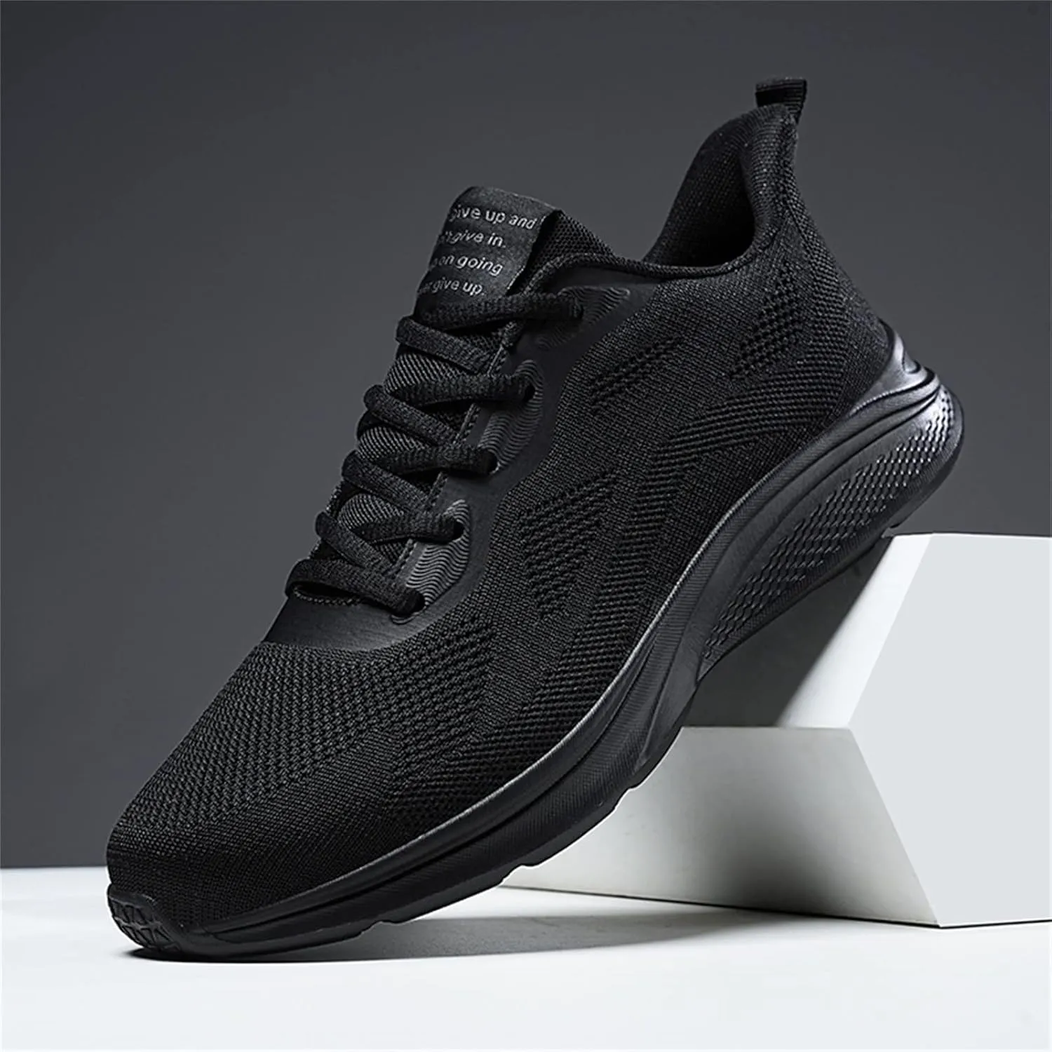 Mens Slip On Mens Shoes Mesh Breathable Lace Up Solid Color Casual Fashion Simple Shoes Running
