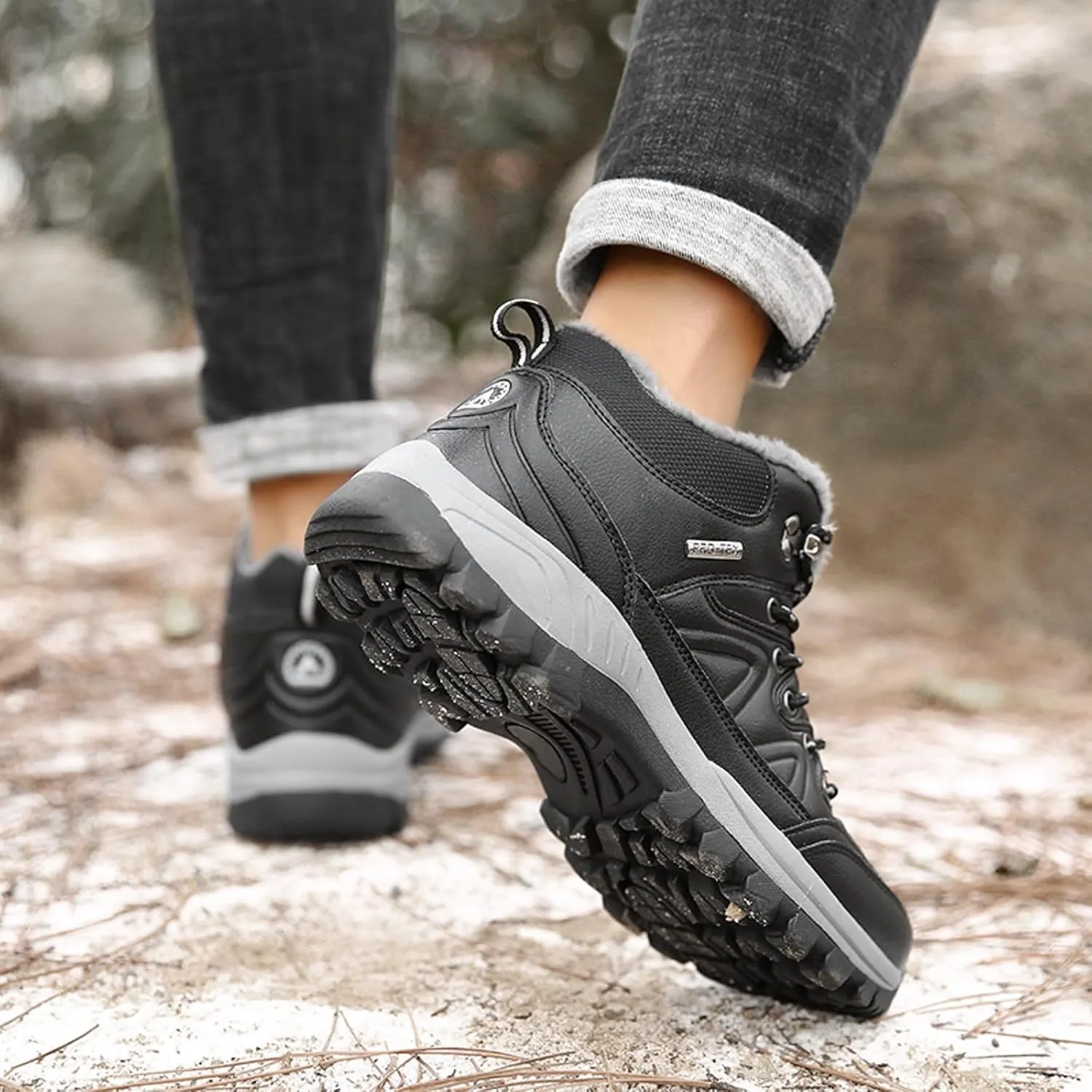 Men's Slip Shoes Men Winter Sneakers Outdoor Shoes Padded Warm Cotton Lightweight Hiking Large Size Hiking