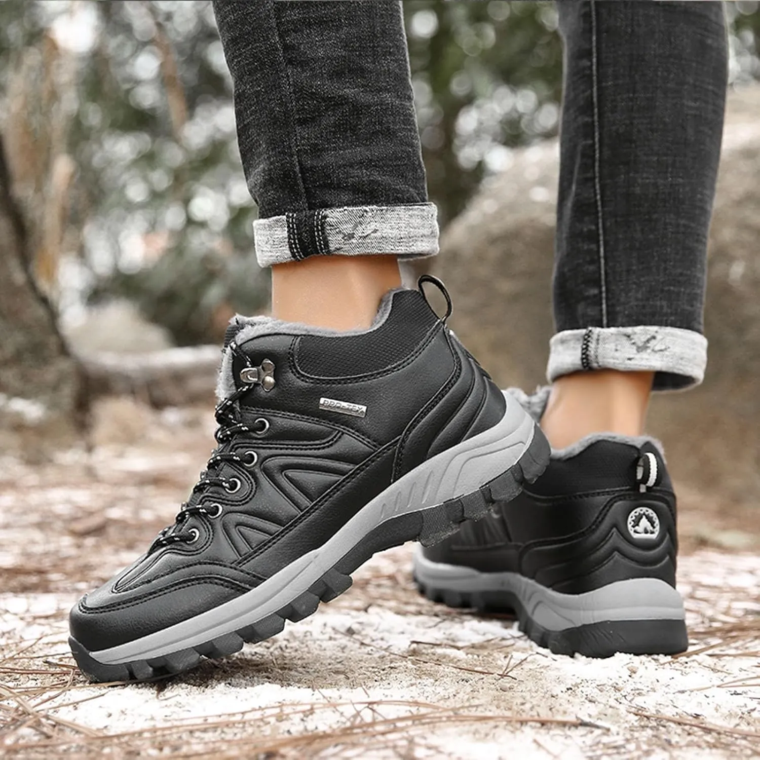 Men's Slip Shoes Men Winter Sneakers Outdoor Shoes Padded Warm Cotton Lightweight Hiking Large Size Hiking