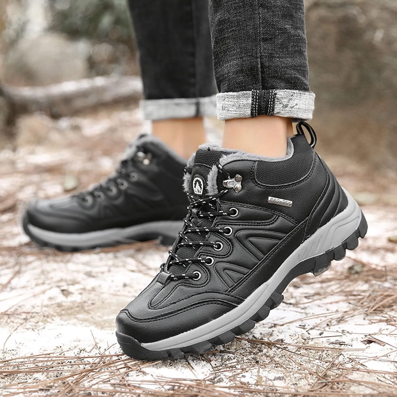 Men's Slip Shoes Men Winter Sneakers Outdoor Shoes Padded Warm Cotton Lightweight Hiking Large Size Hiking