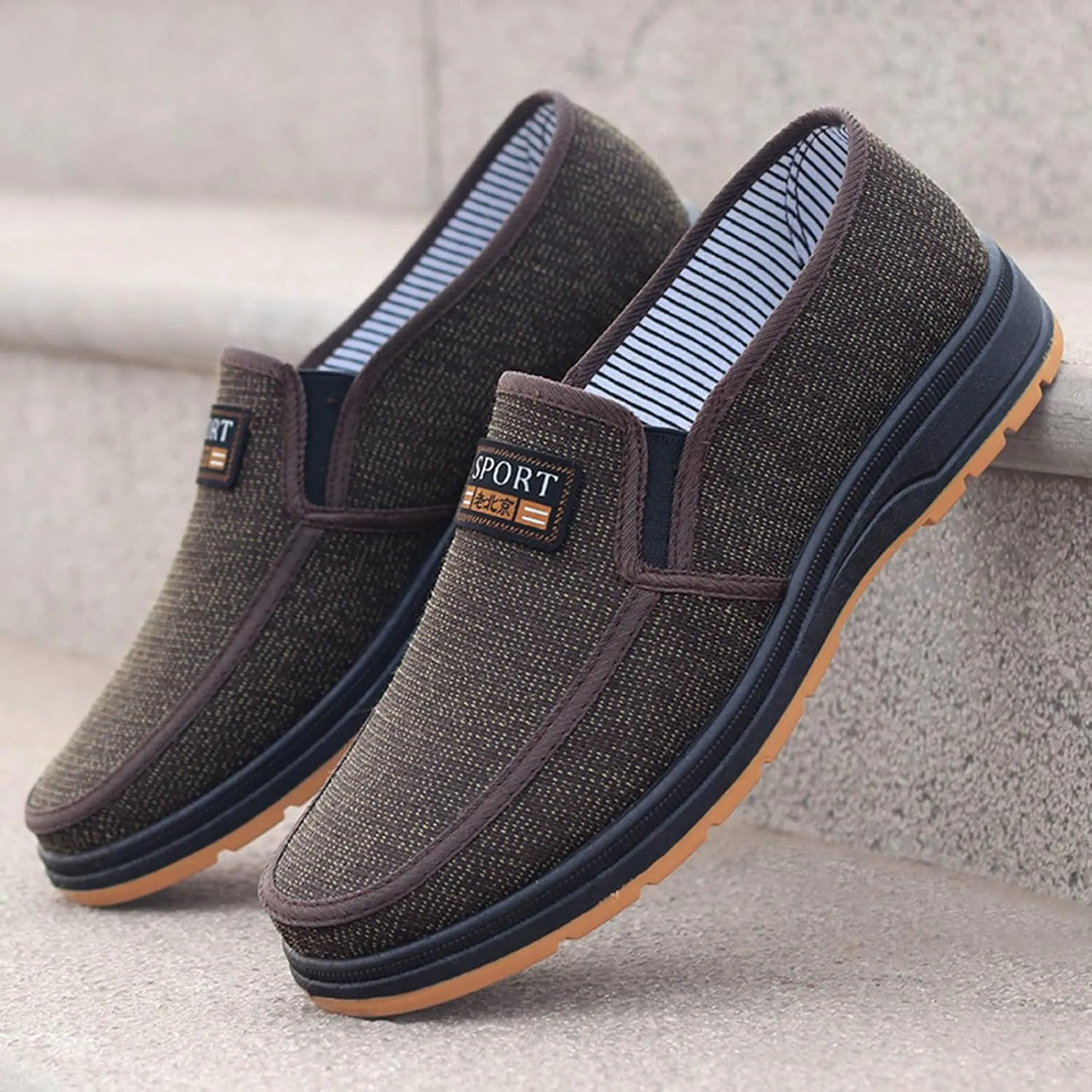 Men's Sneakers Fashion All Season Men Casual Shoes Flat Non Slip Lightweight Cloth Upper Spring Color Comfortable Slip