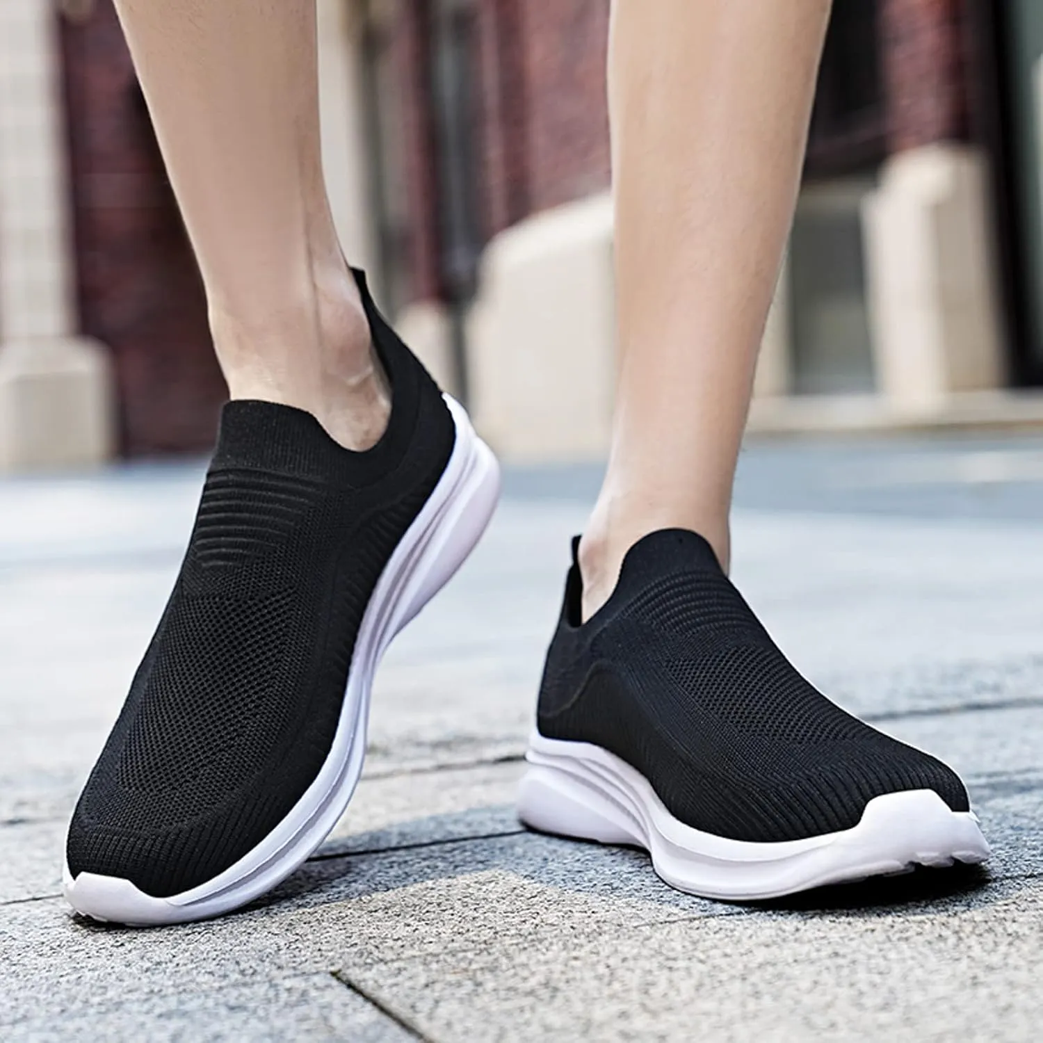 Men's Sport Breathable Mesh Shoes Casual Sneaker Mesh Breathable Walking Shoe Hook and Loop Orthopedic Sneakers