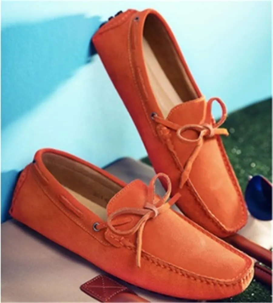 Men's Suede Vamp Loafers Shoes Driving Loafers Solid Colors Breathable Slip Resistant Flexible Party Slip-on