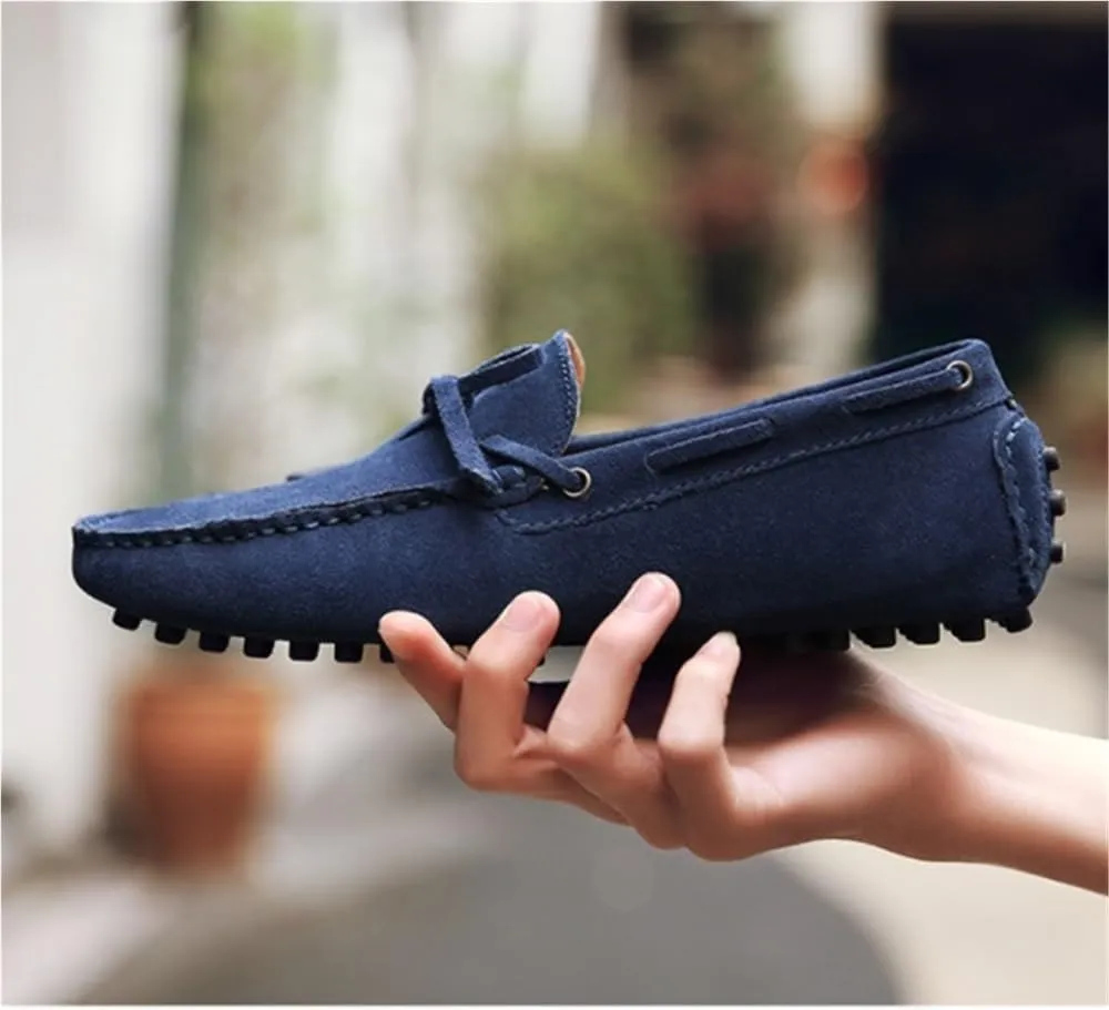 Men's Suede Vamp Loafers Shoes Driving Loafers Solid Colors Breathable Slip Resistant Flexible Party Slip-on