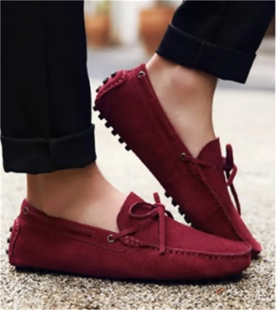 Men's Suede Vamp Loafers Shoes Driving Loafers Solid Colors Breathable Slip Resistant Flexible Party Slip-on