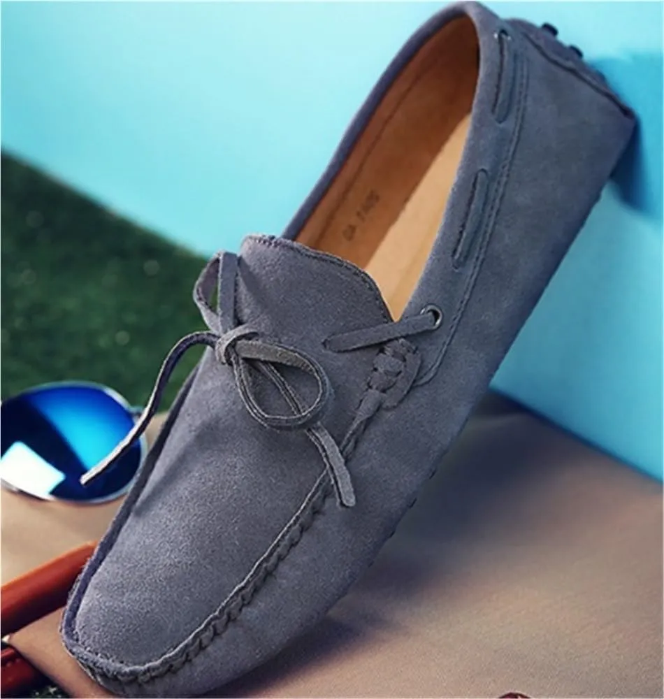 Men's Suede Vamp Loafers Shoes Driving Loafers Solid Colors Breathable Slip Resistant Flexible Party Slip-on