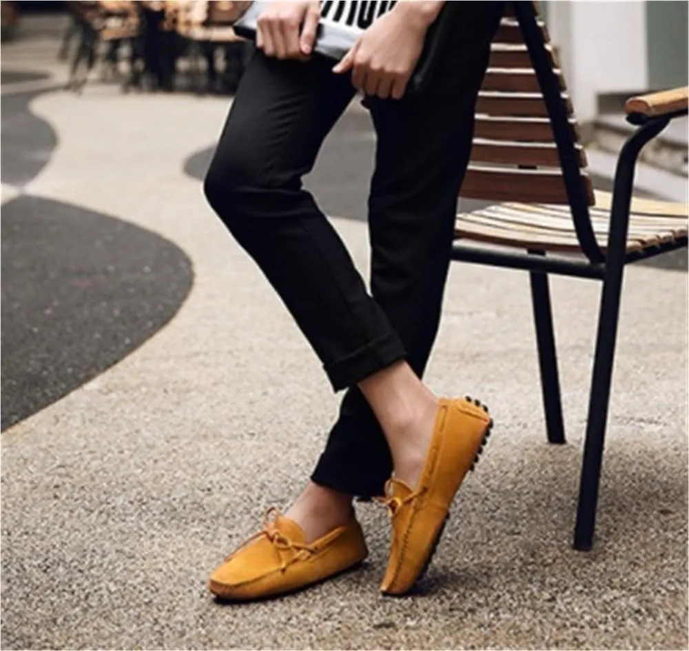 Men's Suede Vamp Loafers Shoes Driving Loafers Solid Colors Breathable Slip Resistant Flexible Party Slip-on