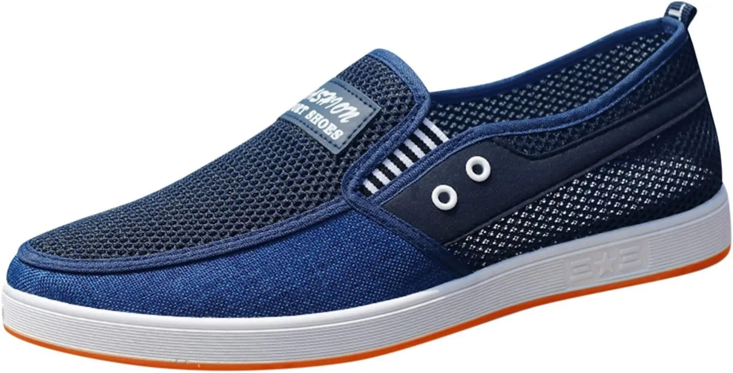 Mens Tennis Shoes Fashion All Season Men Casual Shoes Flat Non Slip Sole Mesh Breathable and Lightweight Comfortable
