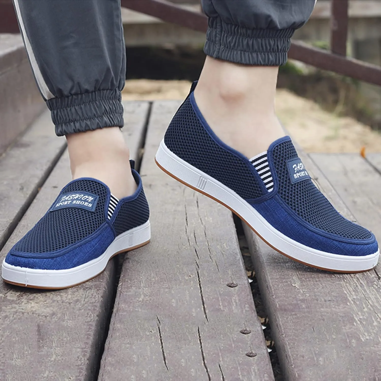 Mens Tennis Shoes Fashion All Season Men Casual Shoes Flat Non Slip Sole Mesh Breathable and Lightweight Comfortable