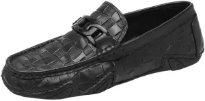 Men's Vintage Leather Driving Loafers Flexible Rubber Sole Handmade Stitching Detail for Business Casual Outfits