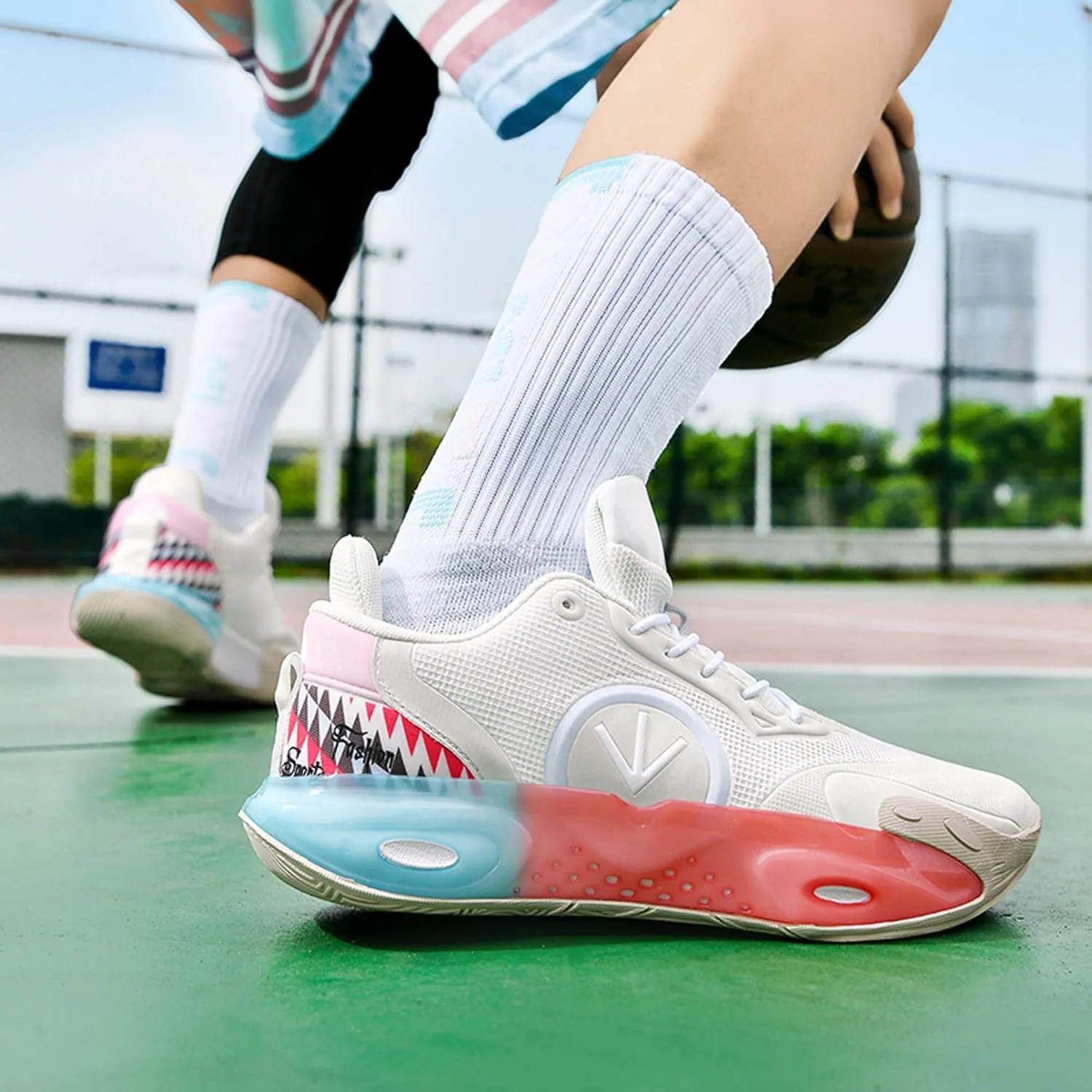 Mens Womens Basketball Shoes Lightweight Wear Resistant Comfortable Breathable Sneakers